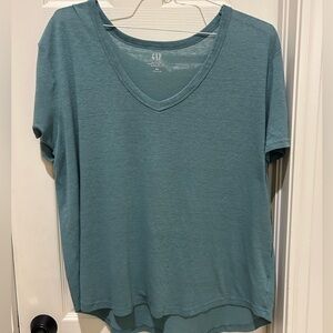 GAP  Soft Teal Green Short Sleeve Linen Tee